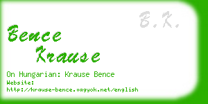 bence krause business card